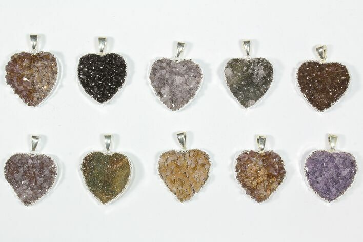 Lot: Druzy Amethyst Heart Pendants - Pieces #84083